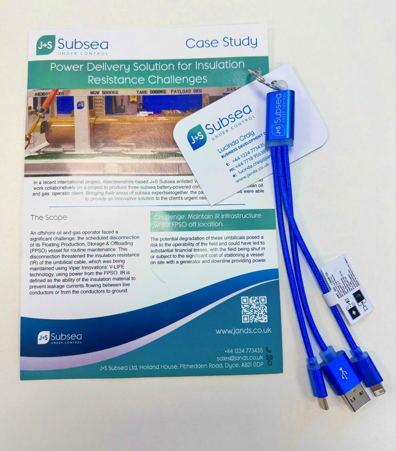 J+S Subsea Charging Cables Case Study business cards