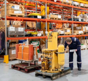 subsea control equipment undergoing refurbishment and testing at J+S Subsea